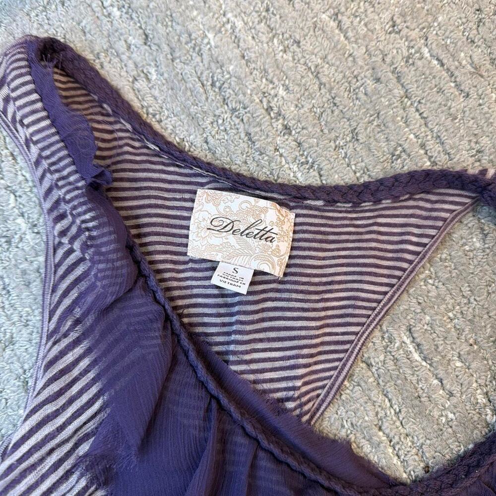 The perfect vintage y2k purple striped ruffle tank top - Picture 5 of 5